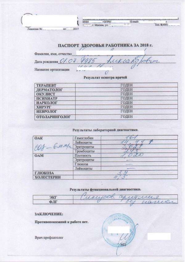 Купить паспорт здоровья в Красноярске недорого